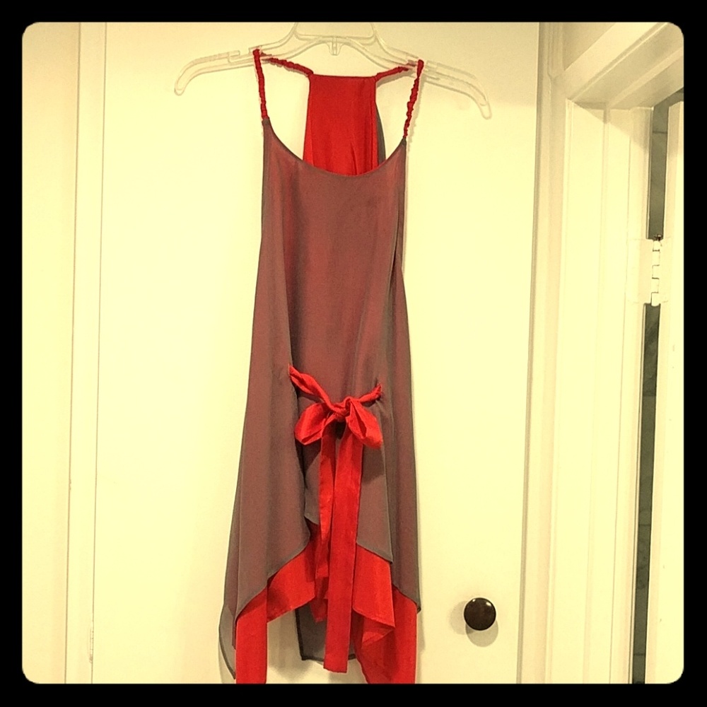 Custom one of a kind silk and chiffon top